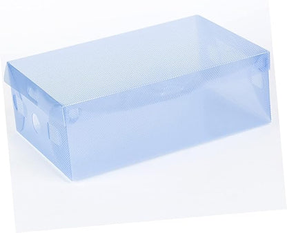 Happyyami Stackable Shoe Storage Boxes Lids 7 Pack Plastic Shoeboxes for Sneakers Cardboard Storage Cases for Home Use