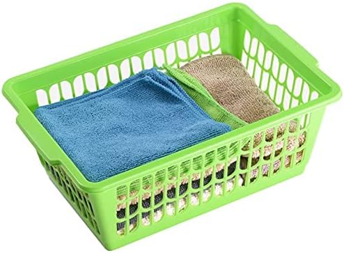 YBM HOME Plastic Perforated Storage Basket Bin Office Drawer, Shelf Desktop Countertop Tray Organizer 32-1188 (1, Green)