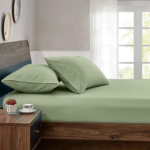FreshCulture Queen Fitted Sheets, Bulk Pack of 6, Deep Pocket, Soft Microfiber Bottom Sheets for Home, Salons, Hotels, Queen Size Fitted Sheets Only (Sage Green) - Image 6