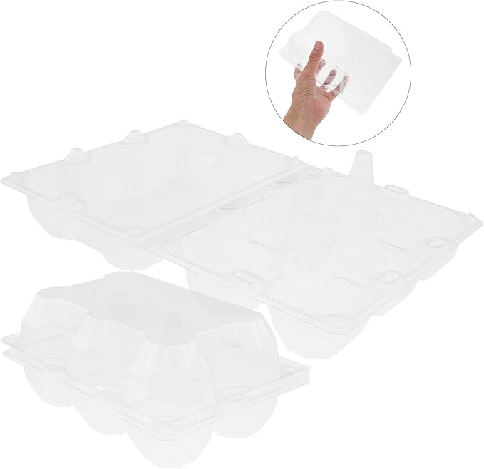 DOITOOL 6 Pcs Goose Egg Cartons 6 Count Plastic Duck Egg Cartons Bulk Empty Containers for Refrigerator Chicken Farm Markets Display