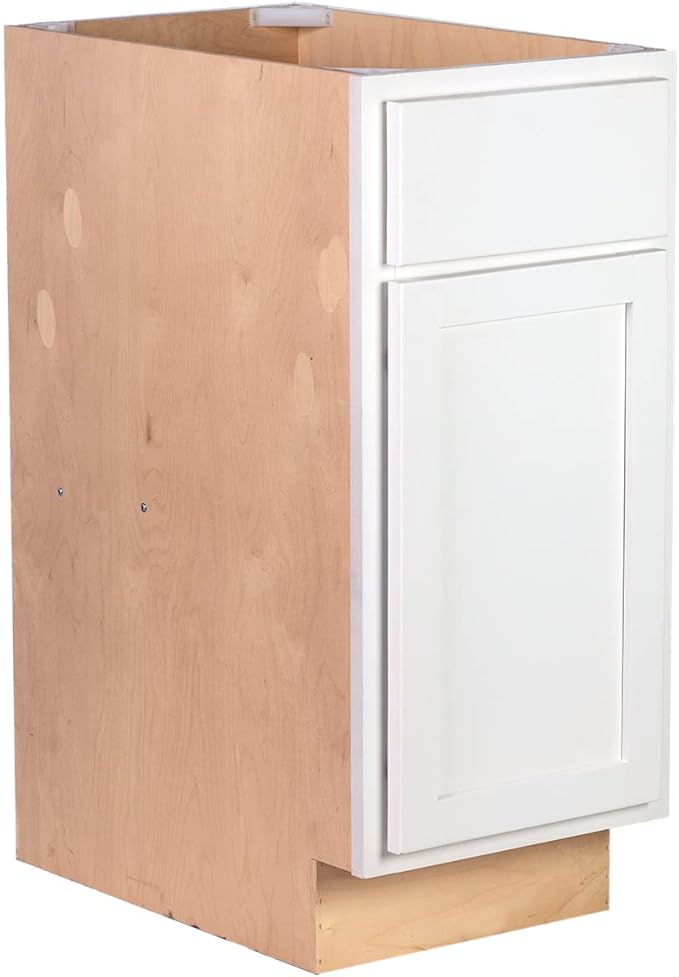 Quicklock RTA (Ready-to-Assemble) | Base Kitchen Cabinets - Shaker Style | Made in America (Pure White, 21" Wx34.5 Hx24 D Base)