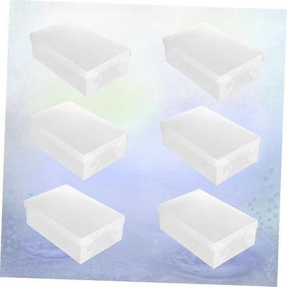 Sosoport 6pcs Plastic Shoe Boxes Lid Storage Case for Home Entryway Dustproof Shoe Organizer Small Item Storage Bins Space Saving Tidy Design