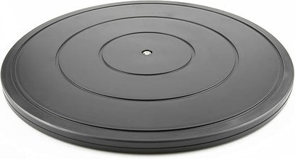 16Inch Lazy Susan Turntable - Heavy Duty Rotating Swivel Steel Ball Bearings - Flat Base Stand for TV/Computer/Monitor/Arts/Crafts/Bonsai/Christmas Tree/Cabinet Organizer(Plastic&Black)