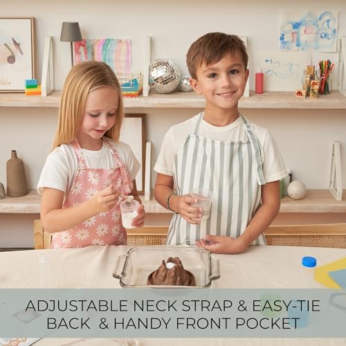 Kids Apron for Girls & Boys - Toddler Apron with Pocket for Cooking, Baking - Image 4
