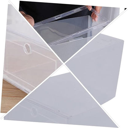 Holibanna 6pcs Transparent Plastic Shoe Organizer Box Clamshell -friendly Pp Material Stackable Storage for Sneakers Simple Design Scratch Resistant
