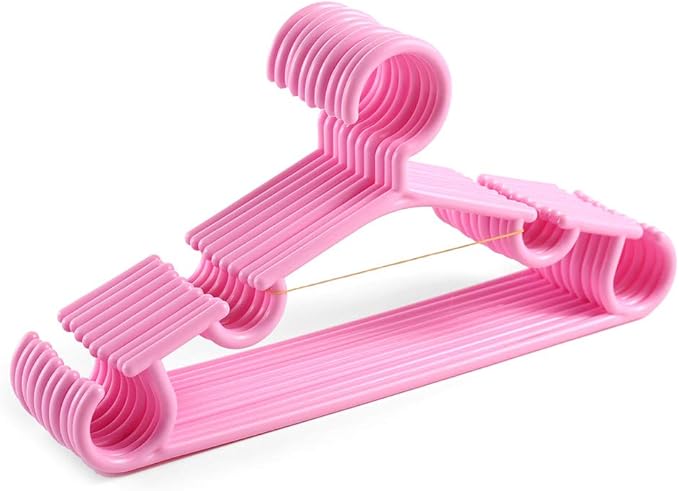 10 Pieces/Set Tubular Hanger for Baby Clothes Durable Plastic Nursery Hangers for T-Shirt Coat Pants Trousers Baby Suits