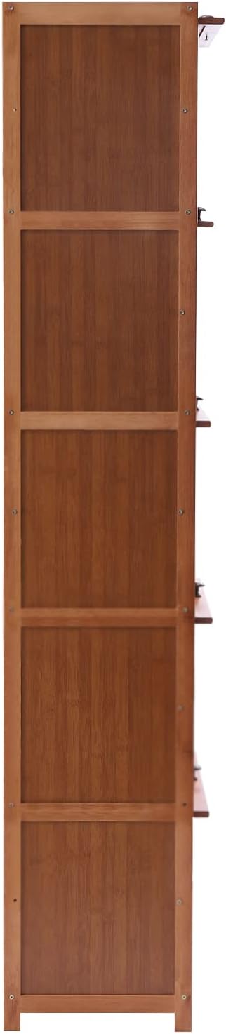 10 Tiers Shoe Storage Cabinet with Doors Tall Bamboo Hidden Shoe Storage Freestanding Shoes Heels Sneakers Shelf Rack 28 Pairs of Shoes Organizer Book Shelf for Entryway Hallway Living Room Bedroom