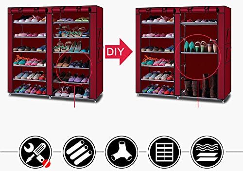 Closet Shoe Organizers and Storage, Shoes Stand, Sneaker Shelves, Zapatero Organizador, Shoe Rack with Covers, Shoes Rack Organizer