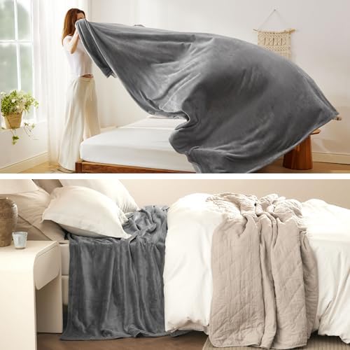 Bedsure GentleSoft Fleece King Size Blankets for Bed Grey - Soft Lightweight Plush Cozy Fuzzy Luxury Warm Spring Blanket Microfiber, Room Home Decor Gifts for Women and Men, 108x90 inches - Image 5