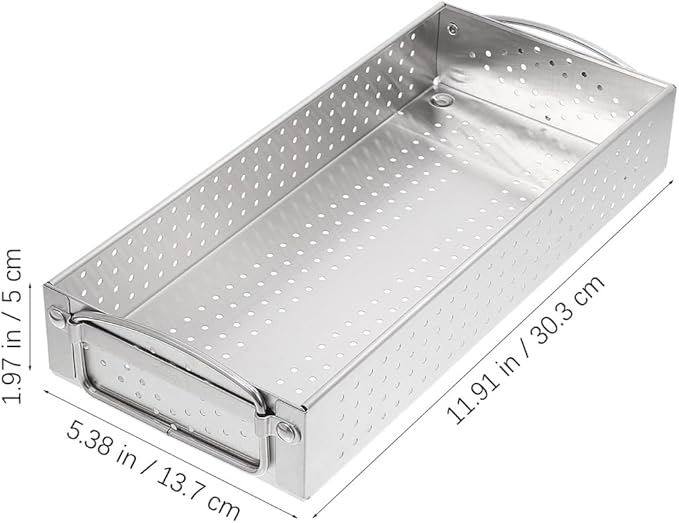 Hemoton Stainless Steel Utensil Holder Large Capacity Chopsticks Storage Case Kitchen Cutlery Organizer Drainage Box for Countertop 11.93X5.39X1.97 Inches