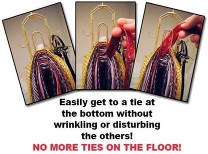 Multi-Hook Closet Organizer - Rotating Tie Rack with Storage for Belts, Ties, Scarves, and Accessories - Non-Wood Durable Cabinet Organizer for Men and Women - Space-Saving Efficient Design