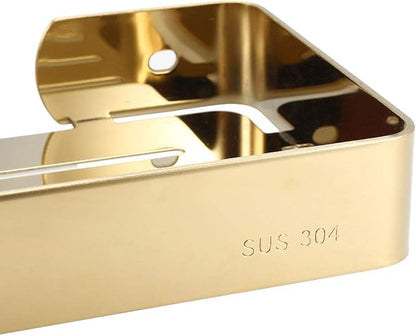 uxcell Soap Dish Holder Saver SUS304 Stainless Steel Wall Mounted Tray with Installation Kits Golden for Shower Bathroom Tub and Kitchen Sink