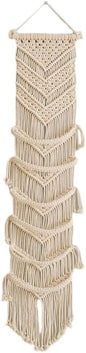 Macrame Cap Holder, Boho Hats Organizer for Baseball Caps, Hand Woven Hats Display Organizer Over Door, Hat Rack for Wall Home Hanging Decoration (Beige 35in)