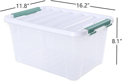 Xyskin 6-Pack 20 Quart Plastic Storage Boxes, Latching Storage Bin Box, Clear