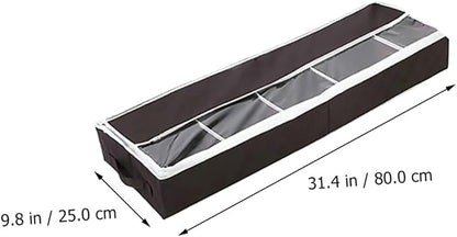 GARVALON Foldable Non Woven Shoes Box with Visual Window for Home and Dorm Compact Shoe Organizer Dustproof Storage Case Portable