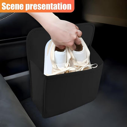 YoRise Car Shoe Storage Organizer, Multifunctional Leather Car Shoe Organizer for Ladies High Heels, Waterproof Shoe Storage Box, Trunk Container for Most Cars (Black)