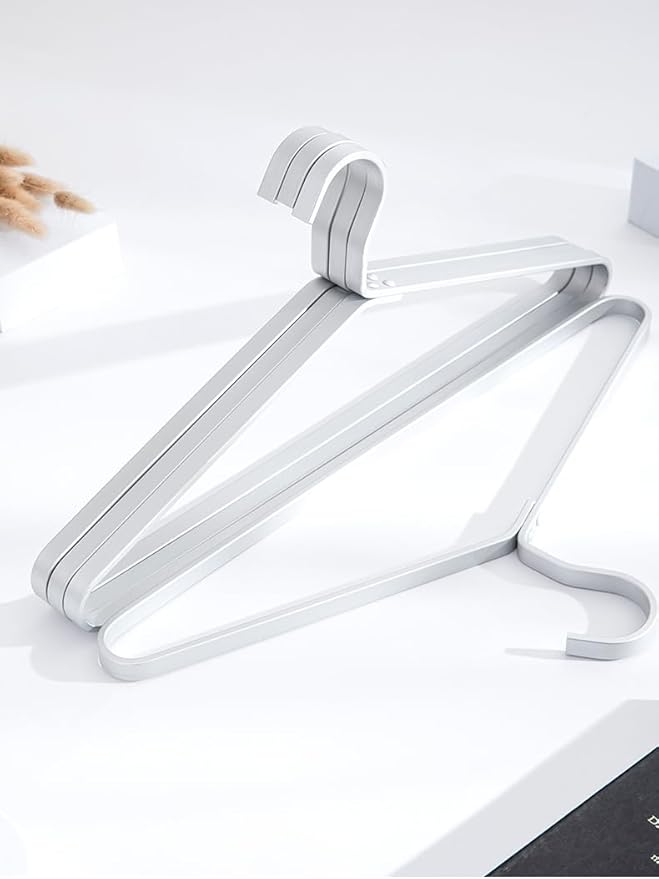 Premium Matte Silvery Aluminum Coat Hangers 90 Piece Set, 16.5” Extra Smooth & Durable Metal Shirt Dress Hanger,Aluminum Alloy Hanger,Clothing Support,Clothing Hang