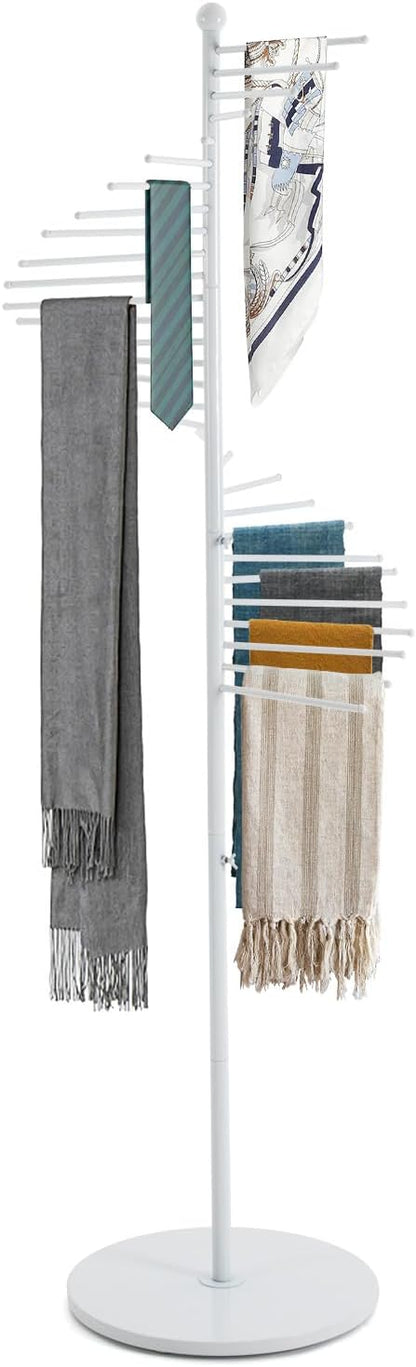Scarf Display Stand, Spiral Scarf Display Rack Iron Scarf Organizer Stand, Freestanding Scarf Display Holder Scarf Rack Towel Rack Ties Belt Pants Hanging Rack for Home, Clothing Store, Boutique