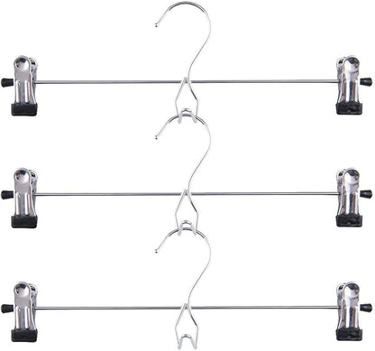 Tosnail 15 Pack Stackable Skirt Pants Clothes Hangers with Non-Slip Clips, Add-On Hangers, Cascading Hangers Space Saving Closet Organizer