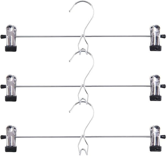 Tosnail 15 Pack Stackable Skirt Pants Clothes Hangers with Non-Slip Clips, Add-On Hangers, Cascading Hangers Space Saving Closet Organizer