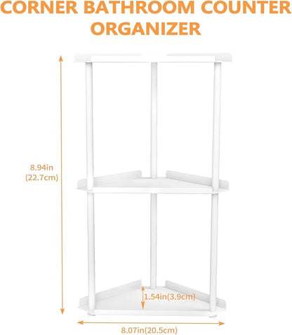 FLE 3 Tier Corner Bathroom Counter Organizer, Countertop Corner Shelf,Makeup Organizer and Storage for Bathroom