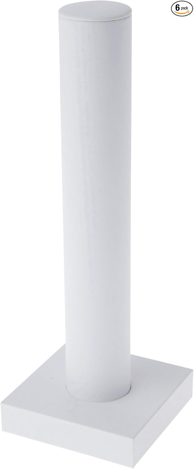 Plymor White Faux Leather Vertical Bracelet Display Stand, 4.625" W x 13" H (Pack of 6)