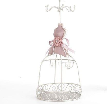 Jewelry Stand Holder, Hanging Jewelry Organizer Elegant Lady Model Earring Necklace Towers Mannequin Princess Dress Rack for Bracelets Earrings Rings Women Girls