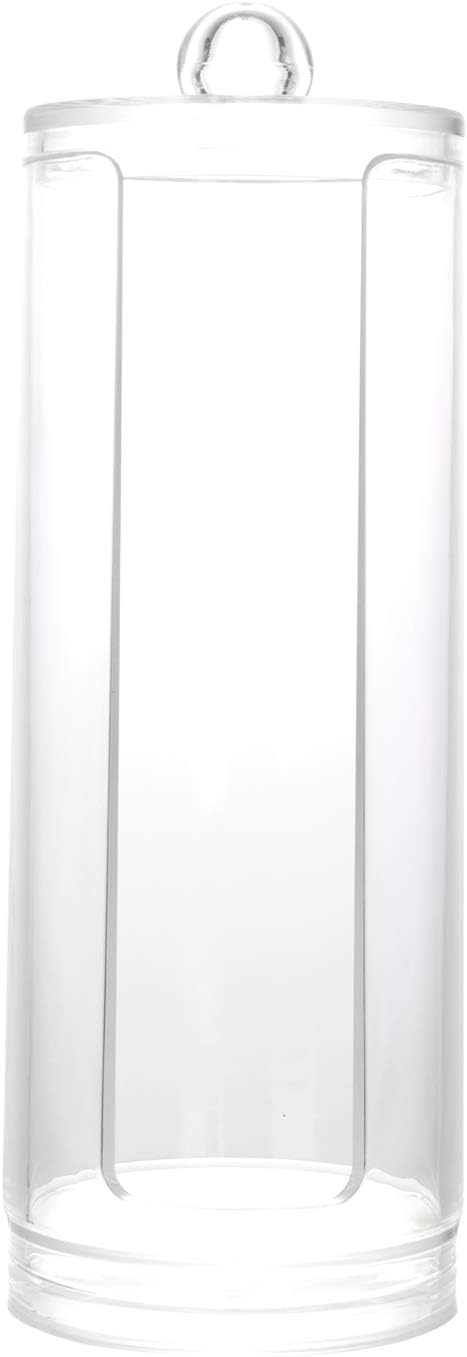 Cosmetic Cotton Pad Holder - Acrylic Makeup Remover Organizer with Dispenser & Storage Rack