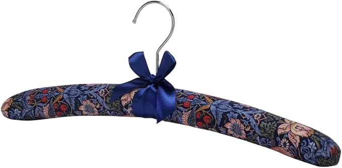 Anti-slip Satin Padded Clothes Hangers with Rotatable Hooks No Shoulder Bump for Women Heavy Sweaters, Coats, Suits with Floral Set of 5 (Strawberry And Bird)