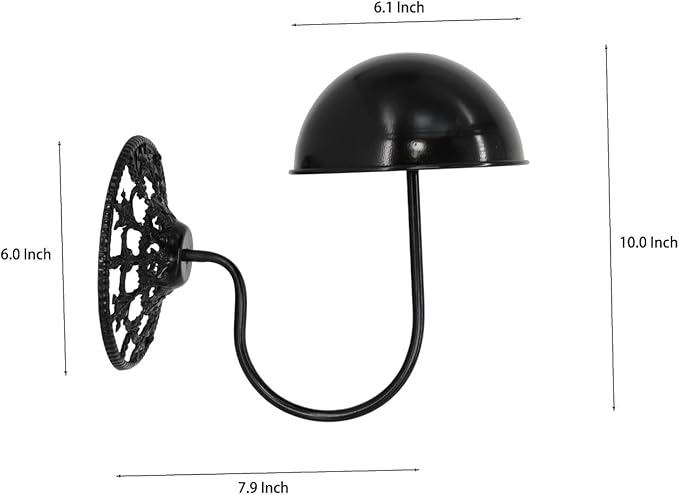 Owlgift Vintage Wall Mount Hat & Coat Rack – Rustic Black Decorative Iron Holder for Hats, Scarves, Helmets & Wigs – Retro Entryway Wall Organizer for Home, Store, Restaurant or Hotel Use
