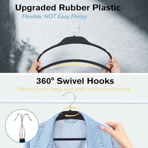 Rubber Coated Hangers 20 Pack, Non-Slip Clothes Hangers - Image 5