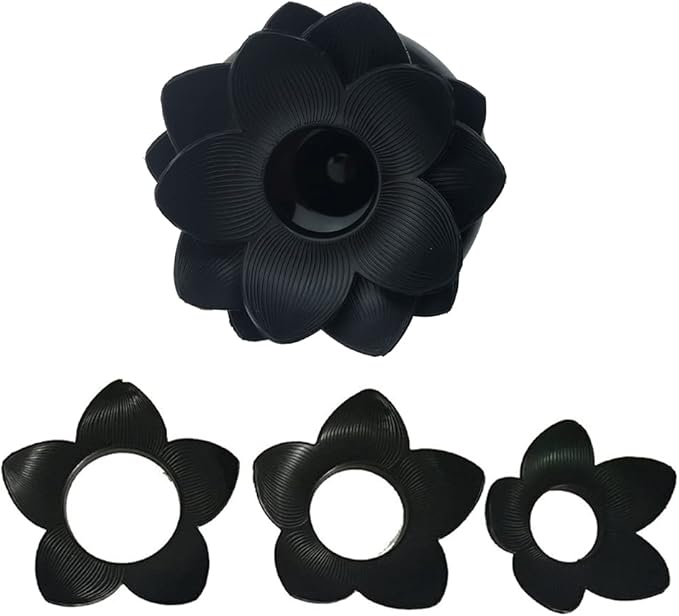 Bloss 2 Pack Qtip Holder Dispenser with Lid Lotus Cotton Swab Holder Cotton Swabs Bud Small QTips Box Toothpicks Holder Flower Bathroom Decor (Black + White)…