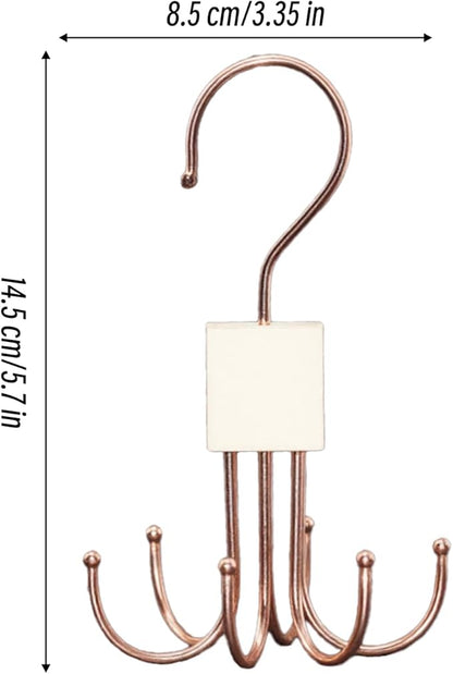 Belt Hanger, 2Pcs Belt Organizer for Closet 360°,Rotatable Max 48 Belt Storage Rack Space Saving Storage Rack for Belt, Bra, Tank Top, Tie, Scarf(Wood Color)