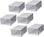 Unomor 6pcs Stackable Plastic Shoe Boxes Organizer for Men's Footwear Sturdy Storage Container Lids for Closet and Entryway