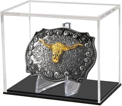 Belt Buckle Display Case Stand Holder Clear Acrylic Box Protected Cabinet Shelf Rack Protection Storage Cover Collections