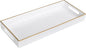 MAONAME White Vanity Tray, Plastic Decorative Tray, Rectangular Trays with Handles, Narrow Bathroom Trays for Toilet Tank, 13.8" X 6" X 1.57"