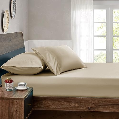FreshCulture Full Fitted Sheets, Bulk Pack of 6, Deep Pocket, Soft Microfiber Bottom Sheets for Home, Salons, Hotels, Full Size Fitted Sheets Only (Beige) - Image 6