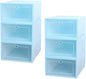 MAGICLULU 6pcs Women Shoes Storage Box Plastic Clamshell Shoe Organizer 31x21.5x12.5cm Stackable Storage Case for Closet and Travel