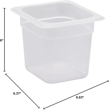 Food Pan 1/6 X 6" Polypropylene Translucent