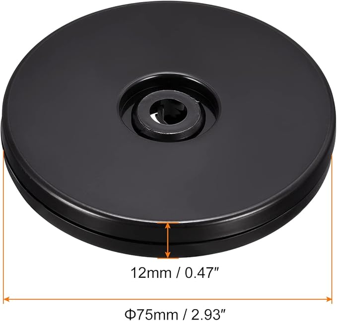 MECCANIXITY 3inch Rotating Swivel Stand with Steel Ball Bearings Lazy Susan Base Turntable for Kitchen Corner Cabinets, Black Pack of 4
