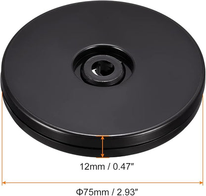 MECCANIXITY 3inch Rotating Swivel Stand with Steel Ball Bearings Lazy Susan Base Turntable for Kitchen Corner Cabinets, Black Pack of 4
