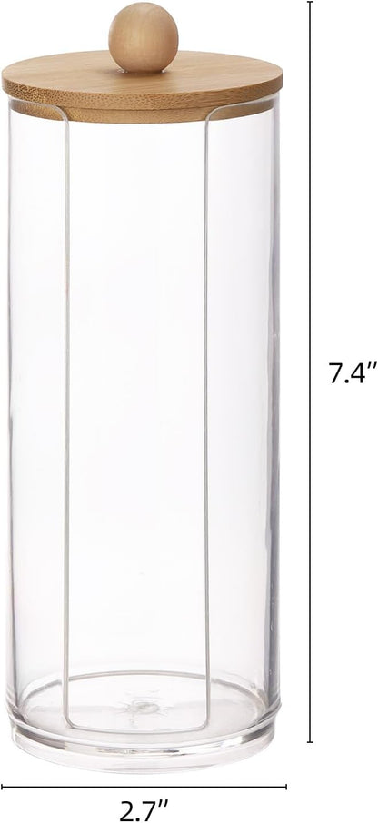 Tecbeauty Cotton Pads Holder Makeup Removers Bathroom Organizer Storage Cotton Rounds, Clear