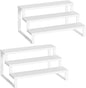 YATINEY Spice Rack, Wooden Display Riser Stand, Set of 2, Vanity Display Stand, Perfume Organizer, Tiered Countertop Organizers, Space Saving, for Kitchen Spices,Syrup, Coffee Mugs, White SR03L2WW