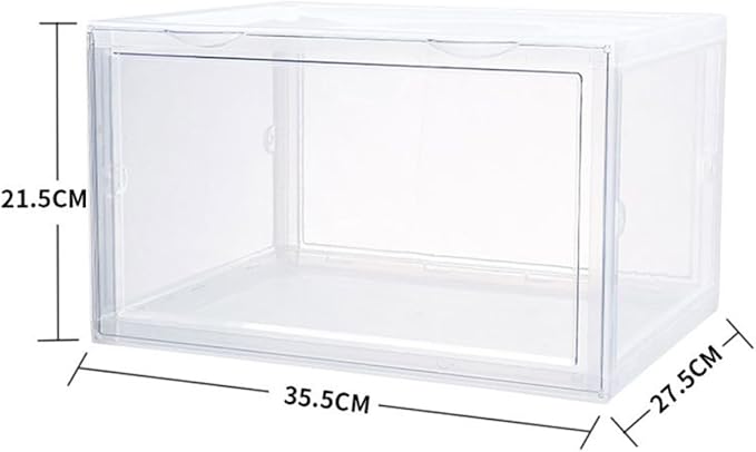 SEWACC Shoe Storage Boxes with Magnetic Door Dustproof Stackable Shoe Organizer Containers for Home Closet for Sneakers and Boots