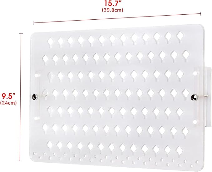 JACKCUBE DESIGN Wall Mount Earring Holder Organizer – Frosted Acrylic Jewelry Display Rack with 94 Holes (Frosted, 15.7 x 9.4 x 0.9 inches) - MK201B