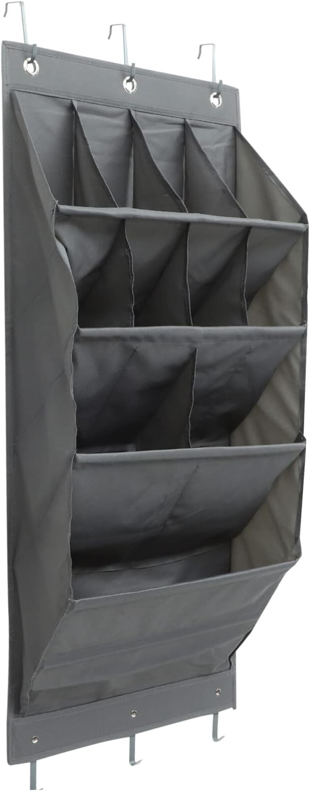 Alipis 1set over Door Shoe Organizer Multi-layer Hanging Storage Pouch for Boys and Girls Room Oxford Cloth Space-saving Design Tidy Household Gray