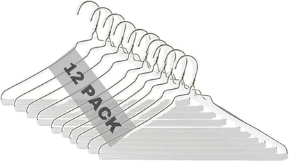 Royal Dry Clean Supply | 16" Inch Strut Hanger Pants Hanger - White Tube for Dry Cleaners or Home, Pack of 12