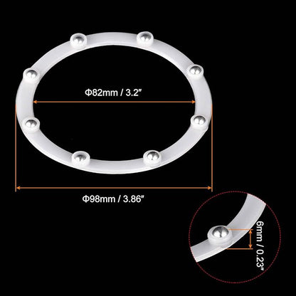MECCANIXITY 4inch Rotating Swivel Stand with Steel Ball Bearings Annular Lazy Susan Base Turntable for Kitchen Corner Cabinets, 98 x 82mm White Pack of 6