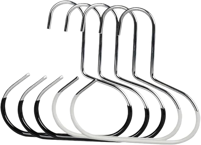 Hat Hanger 20Pcs Versatile Manganese Steel Round Hook Hat Hanger Storage Hook Scarf Towel Hanging Rack for Closet Door Wall(Black White)
