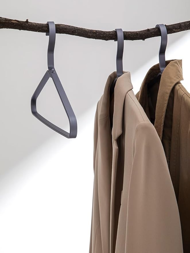 Premium Matte Titanium Gray Aluminum Coat Hangers 6 Piece Set, 16.5” Extra Smooth & Durable Metal Shirt Dress Hanger,Aluminum Alloy Hanger,Clothing Support,Clothing Hang